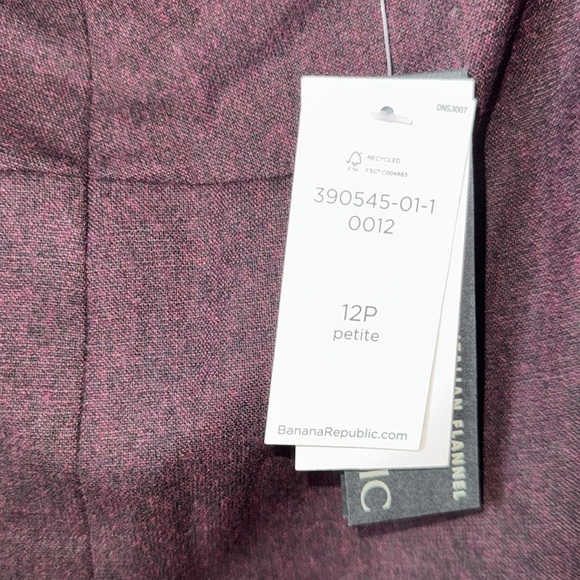 Banana Republic dress peplum NEW wool 12 petite Elegant Purple Sleeveless lined - Picture 3 of 6